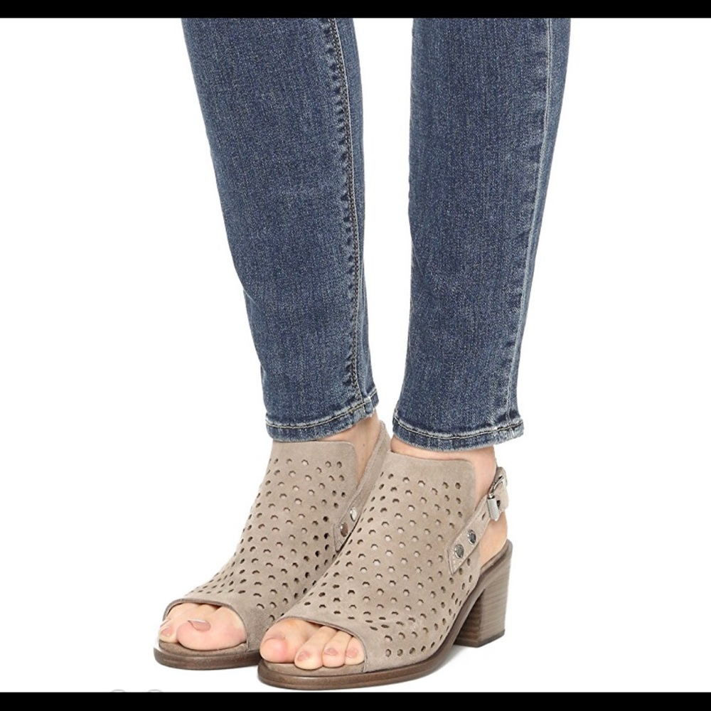 Rag and bone Wyatt heel sandal perforated suede